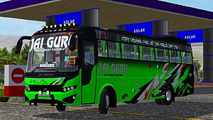 Green Jai Guru Bus Skin for Indian Bus Simulator Game HD wallpaper