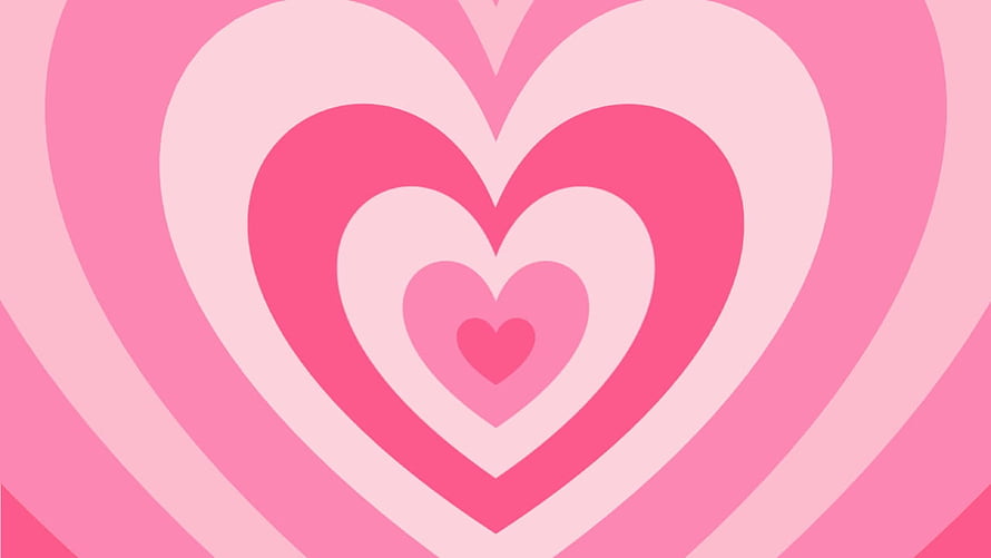 Abstract Concentric Pink Hearts Pattern Vector Art Background HD wallpaper