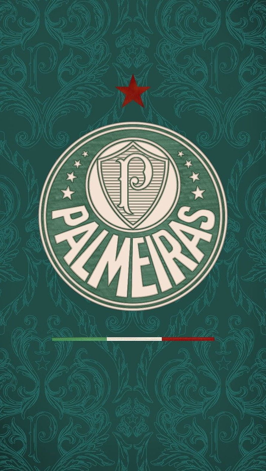 Palmeiras Football Club Logo on Vintage Green Patterned Background HD phone wallpaper