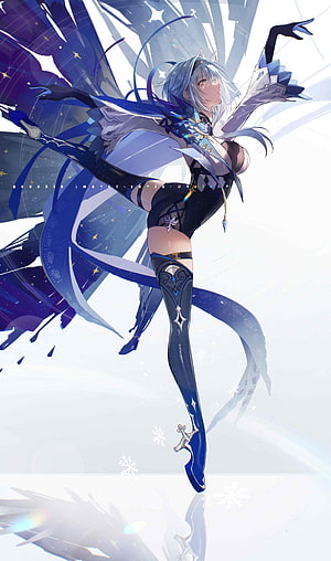 Elysia Honkai Star Rail Ice Skating Figure Anime Wallpaper HD phone wallpaper