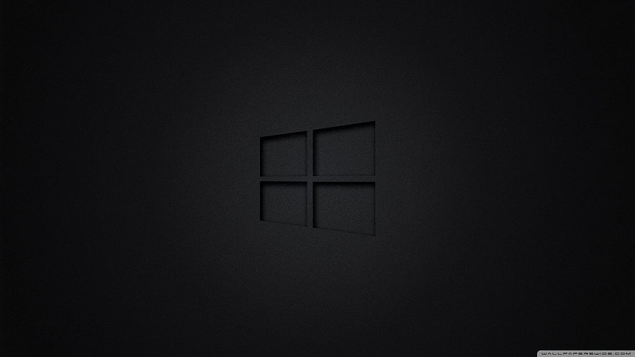 Minimalist Black Windows 10 Logo Wallpaper with Subtle Texture HD wallpaper