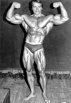 Arnold Schwarzenegger Classic Bodybuilding Pose Black and White Stage Photo HD phone wallpaper
