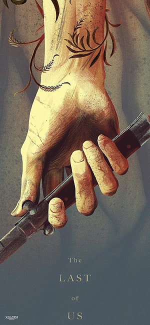 The Last of Us Hand Holding Knife with Vine Illustration HD phone wallpaper