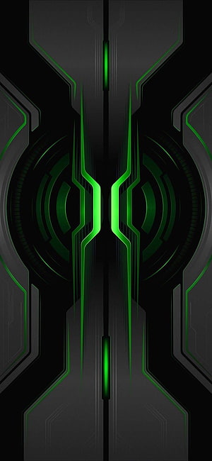 Abstract Futuristic Green Neon Circuit Board Design HD phone wallpaper