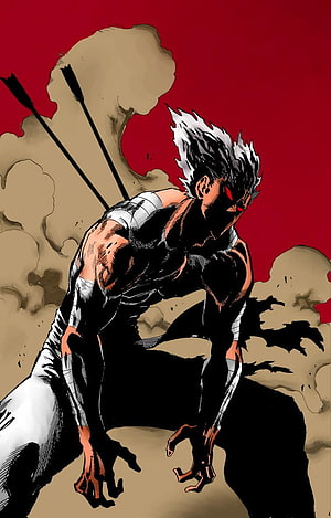 Saitama in Black Suit from One Punch Man Anime Wallpaper, colored garou, garou one punch man HD phone wallpaper