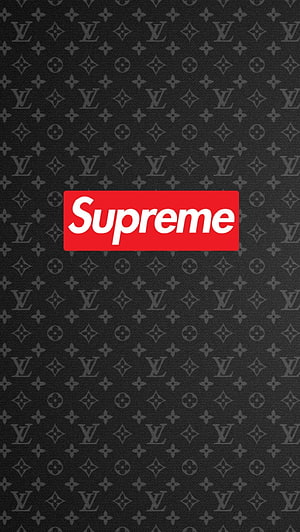 Supreme Box Logo on Louis Vuitton Monogram Canvas Pattern Wallpaper HD phone wallpaper