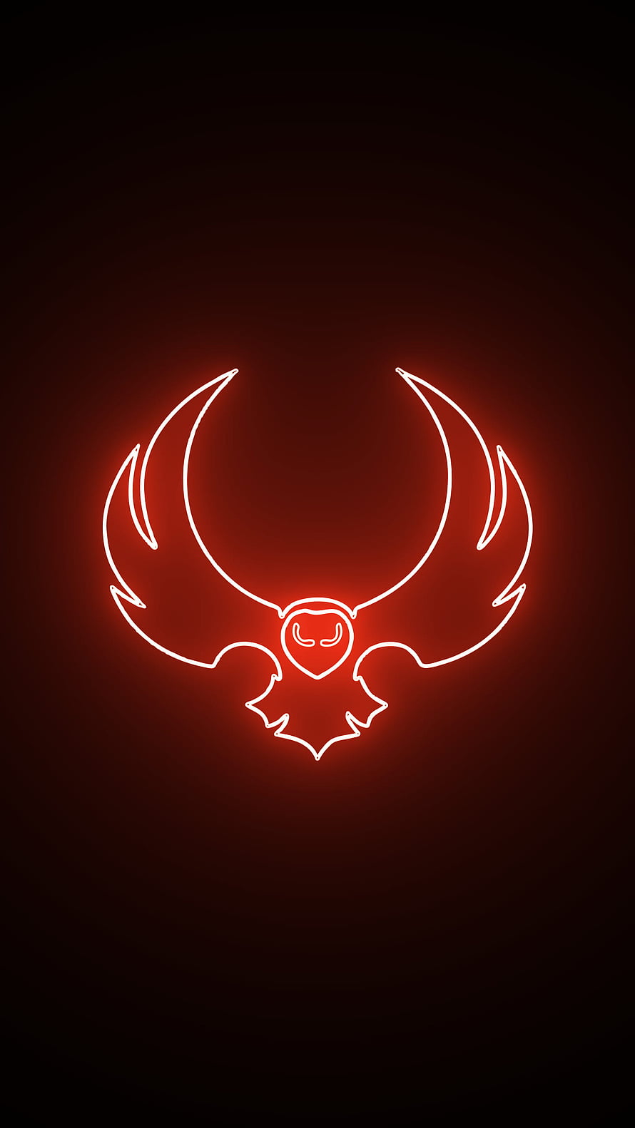 Glowing Red Neon Bull Horn Emblem on Dark Background HD phone wallpaper