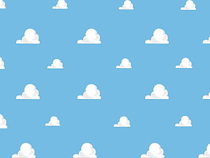 Cute Cartoon Clouds Pattern on Blue Sky Background HD wallpaper