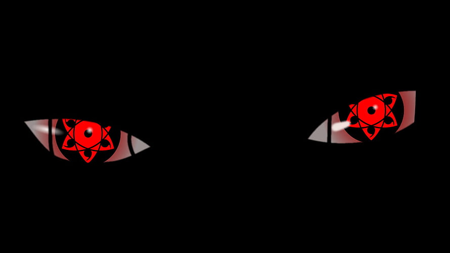Mystical Red Sharingan Eyes in Darkness Anime Style Wallpaper HD wallpaper