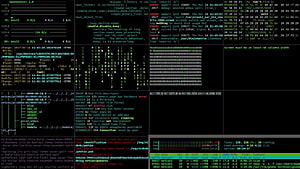 Collage of Linux Terminal Screens Showing System Logs, Errors, and Process Monitoring HD wallpaper