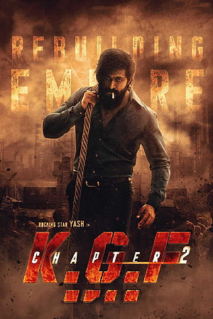 KGF Chapter 2 Movie Poster Featuring Yash in Industrial Setting HD phone wallpaper