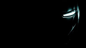 Dark Iron Man Helmet Close-Up With Glowing Eyes, iron man black pc, #Iron Man Black HD wallpaper