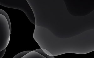 Abstract Dark Grey Smooth Curved Shapes On Black Background HD wallpaper