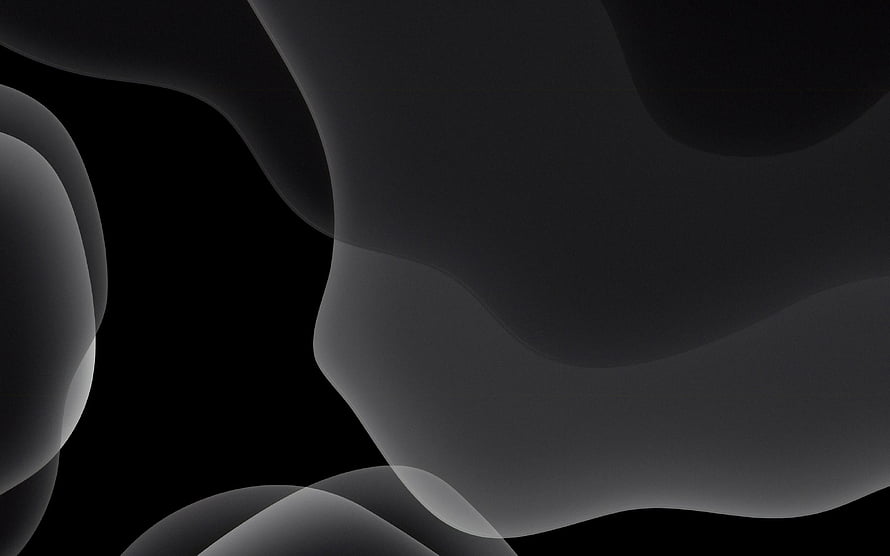 Abstract Dark Grey Smooth Curved Shapes On Black Background HD wallpaper