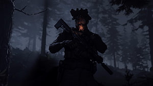 Captain Price Smoking in Foggy Forest from Call of Duty Modern Warfare HD wallpaper