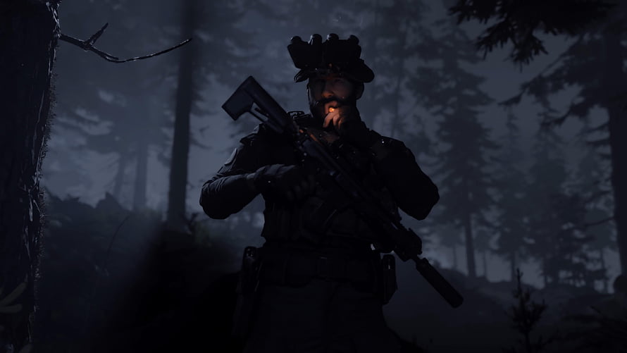 Captain Price Smoking in Foggy Forest from Call of Duty Modern Warfare HD wallpaper