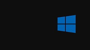Windows 10 Minimalist Dark Mode Logo on Black Background HD wallpaper