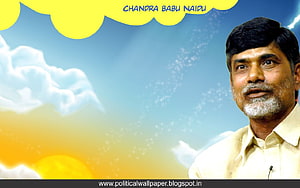 Chandrababu Naidu Portrait Against Blue Sky With Clouds And Sunrise Glow HD wallpaper