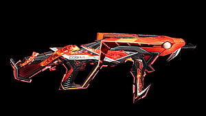 Cobra Futuristic Red Sci-Fi Assault Rifle Weapon Skin Concept Art HD wallpaper