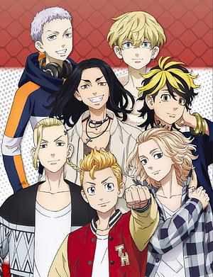 Tokyo Revengers Group Portrait Featuring Kazutora Hanemiya and Team Members HD phone wallpaper