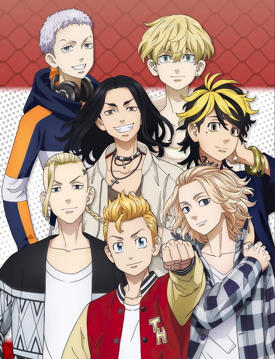 Tokyo Revengers Group Portrait Featuring Kazutora Hanemiya and Team Members HD phone wallpaper