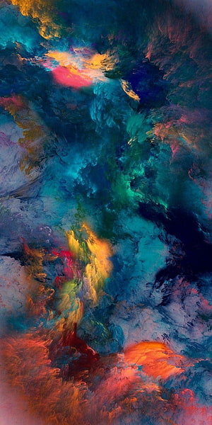 Vibrant Abstract Oil Painting With Swirling Colors And Textured Brushstrokes HD phone wallpaper