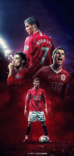 Cristiano Ronaldo Manchester United AIG Kit Soccer Player Wallpaper, Ronaldo, man utd 11 HD phone wallpaper