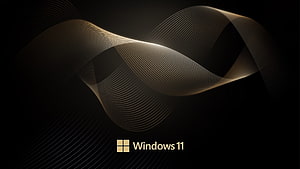 Windows 11 Gold Wave Abstract Wallpaper HD wallpaper