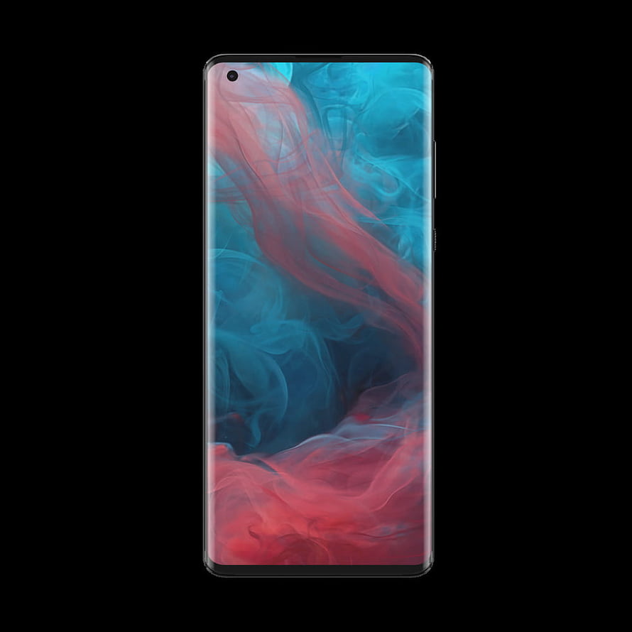 Motorola Edge+ Smartphone with Swirling Red and Blue Smoke Display on Black Background HD phone wallpaper