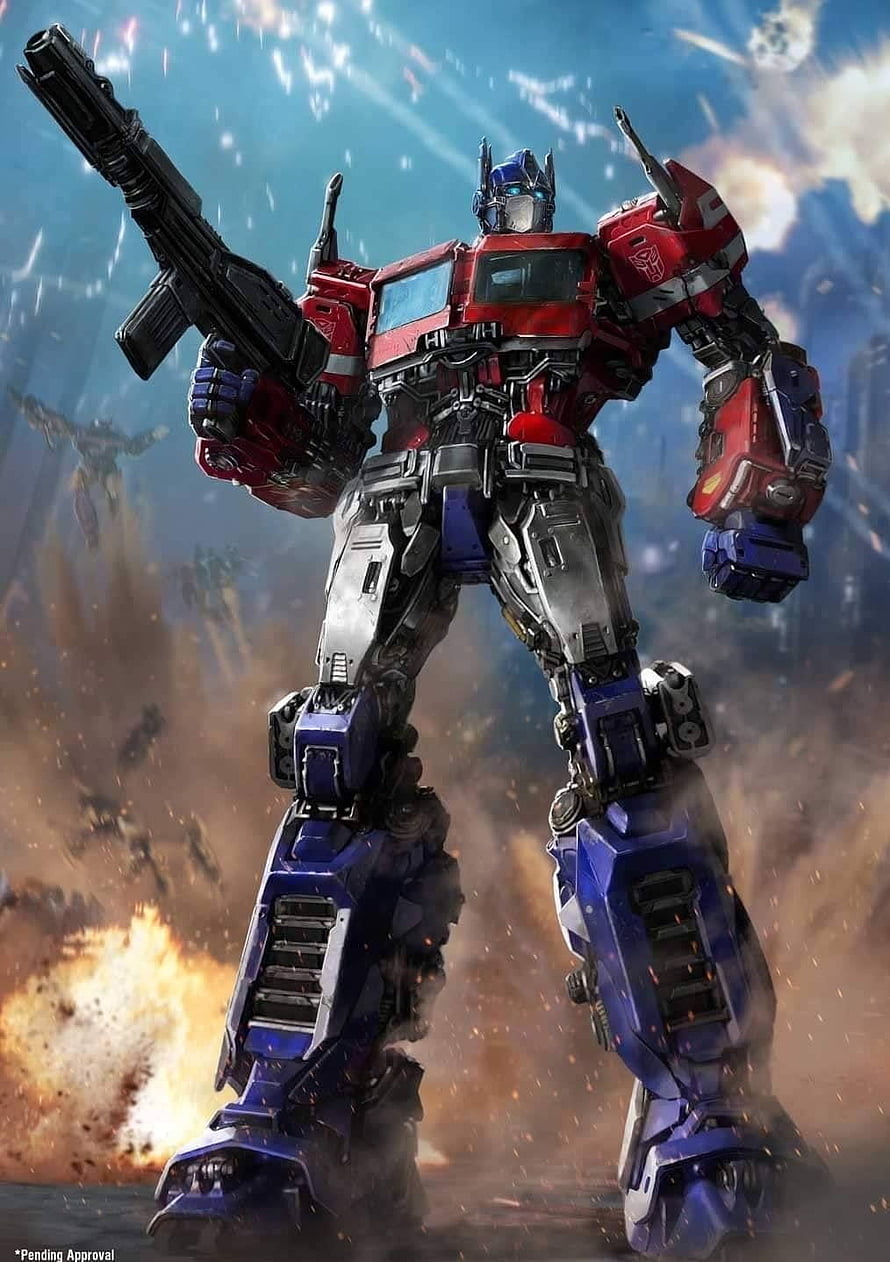 Optimus Prime Transformers Movie Battle Scene With Explosions And Weapons HD phone wallpaper