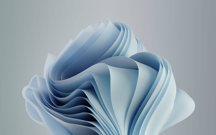Abstract Blue 3D Flowing Ribbon Sculpture Wallpaper HD wallpaper