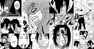 Naruto Manga Panel Collage Featuring Itachi Uchiha Sasuke And Naruto Uzumaki, naruto manga panels, #naruto manga panel HD wallpaper