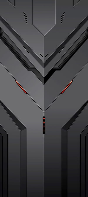 Nubia Red Magic 7 Pro Dark Metallic Armor Design with Red Accent Lighting HD phone wallpaper