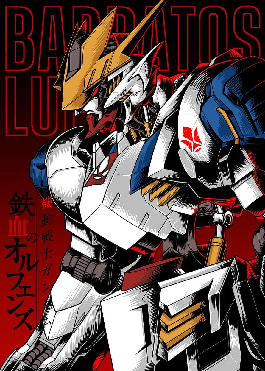 Barbatos Lupus Gundam from Mobile Fighter G Gundam anime illustration HD phone wallpaper