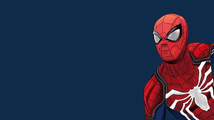 Spider-Man PS4 Artwork: Red and Blue Suit with White Emblem on Dark Blue Background, Spiderman Ps4 Artwork 2018 superheroes , spiderman, spider man HD wallpaper