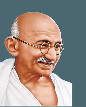 Portrait of Mahatma Gandhi Wearing Round Glasses and White Robe HD phone wallpaper
