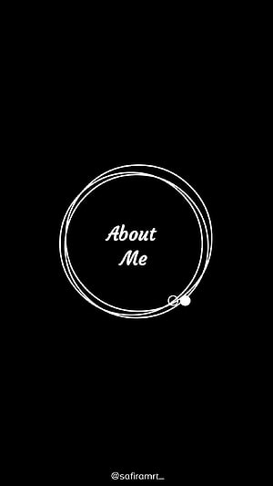 Minimalist Black About Me Circle Text Wallpaper HD phone wallpaper