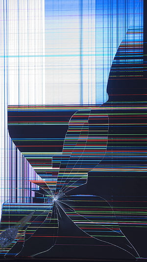 Abstract Glitch Art with Fractured Digital Lines and Chromatic Aberration HD phone wallpaper