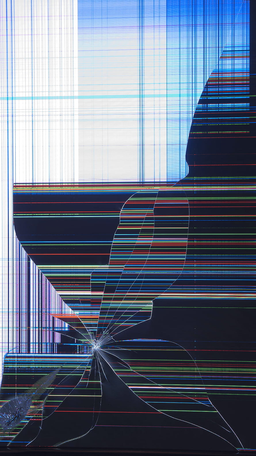 Abstract Glitch Art with Fractured Digital Lines and Chromatic Aberration HD phone wallpaper