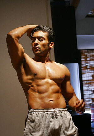 Wallpaper of a shirtless man with a muscular physique posing indoors, Six Packs posted by Sarah Cunningham, surya six pack HD phone wallpaper