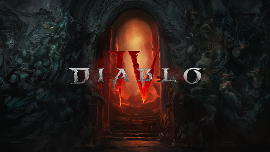 Diablo IV Dark Fantasy Key Art Featuring Glowing Red Roman Numeral and Ornate Stone Archway, Diablo 4: and backgrounds, diablo iv HD wallpaper