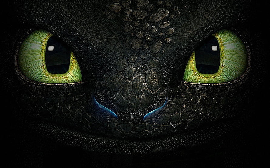 Toothless Night Fury Dragon Close-Up from How to Train Your Dragon HD wallpaper
