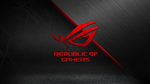 Republic of Gamers ROG Logo Wallpaper - Red Eye Symbol on Dark Tech Background HD wallpaper