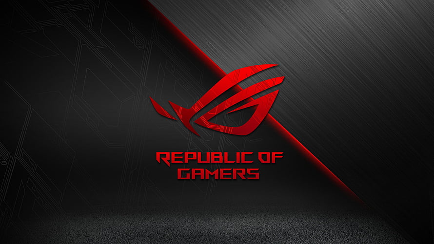 Republic of Gamers ROG Logo Wallpaper - Red Eye Symbol on Dark Tech Background HD wallpaper