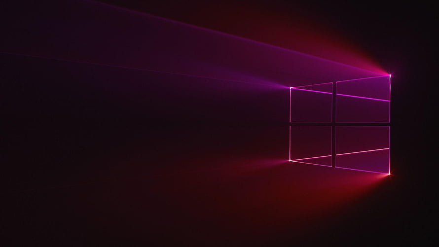 Windows 10 Neon Glass Logo Abstract Dark Background HD wallpaper