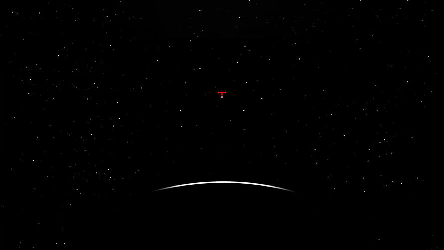 Cowboy Bebop Minimalist Space Scene with Rocket Launch and Starry Sky HD wallpaper