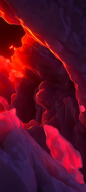 Redmi K50 Pro Stock Wallpaper with Fiery Red and Purple Abstract Lava Flow Design HD phone wallpaper