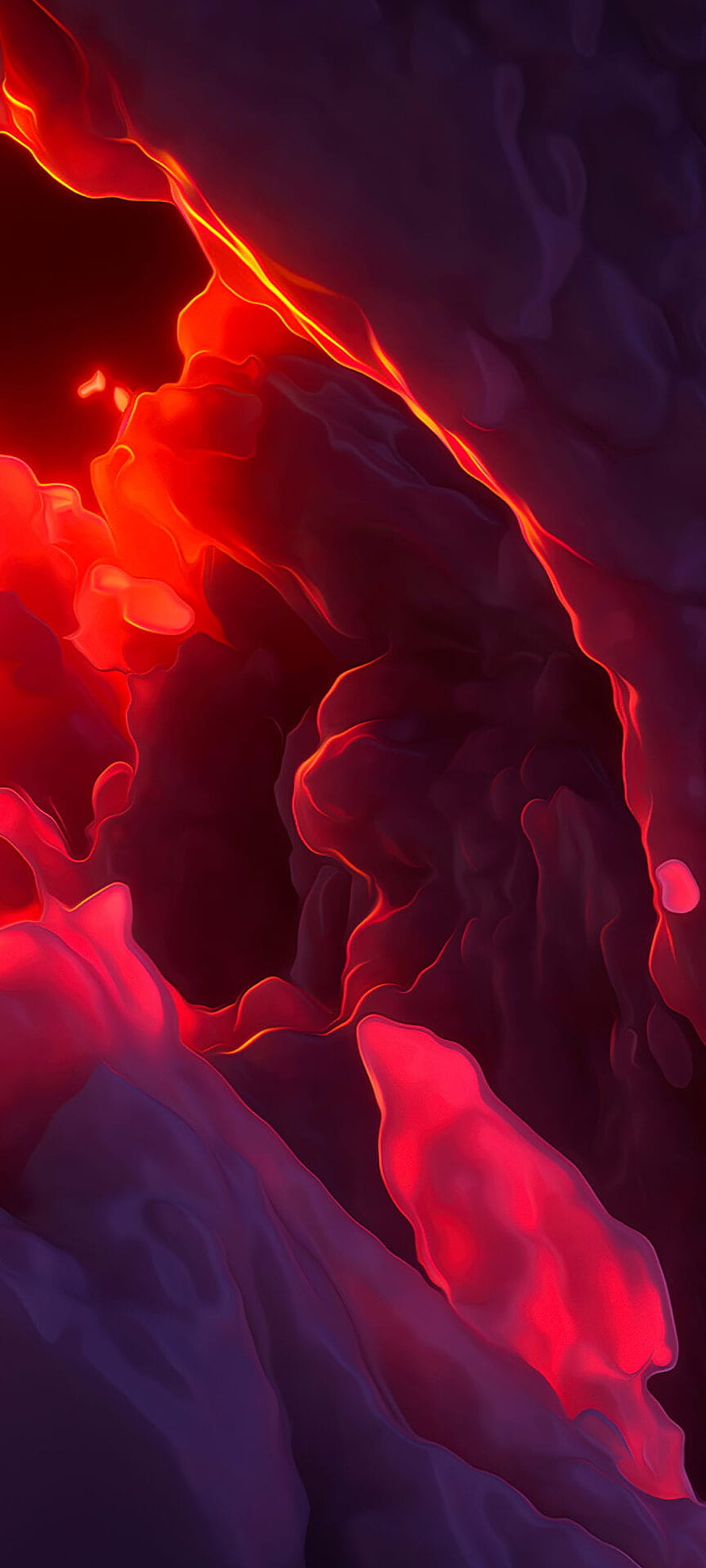 Redmi K50 Pro Stock Wallpaper with Fiery Red and Purple Abstract Lava Flow Design HD phone wallpaper