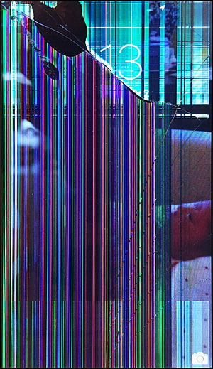Broken Smartphone Screen With Vertical Color Lines And Glitch Art Effect HD phone wallpaper