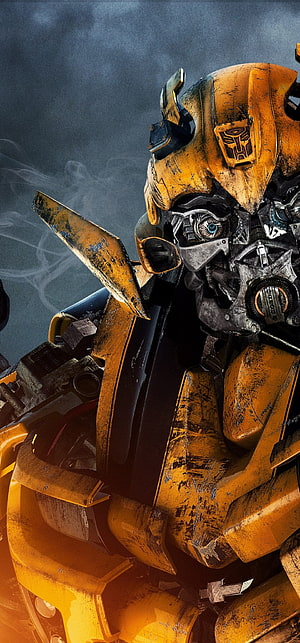 Bumblebee Transformers Movie Character Close-Up Portrait Wallpaper HD phone wallpaper